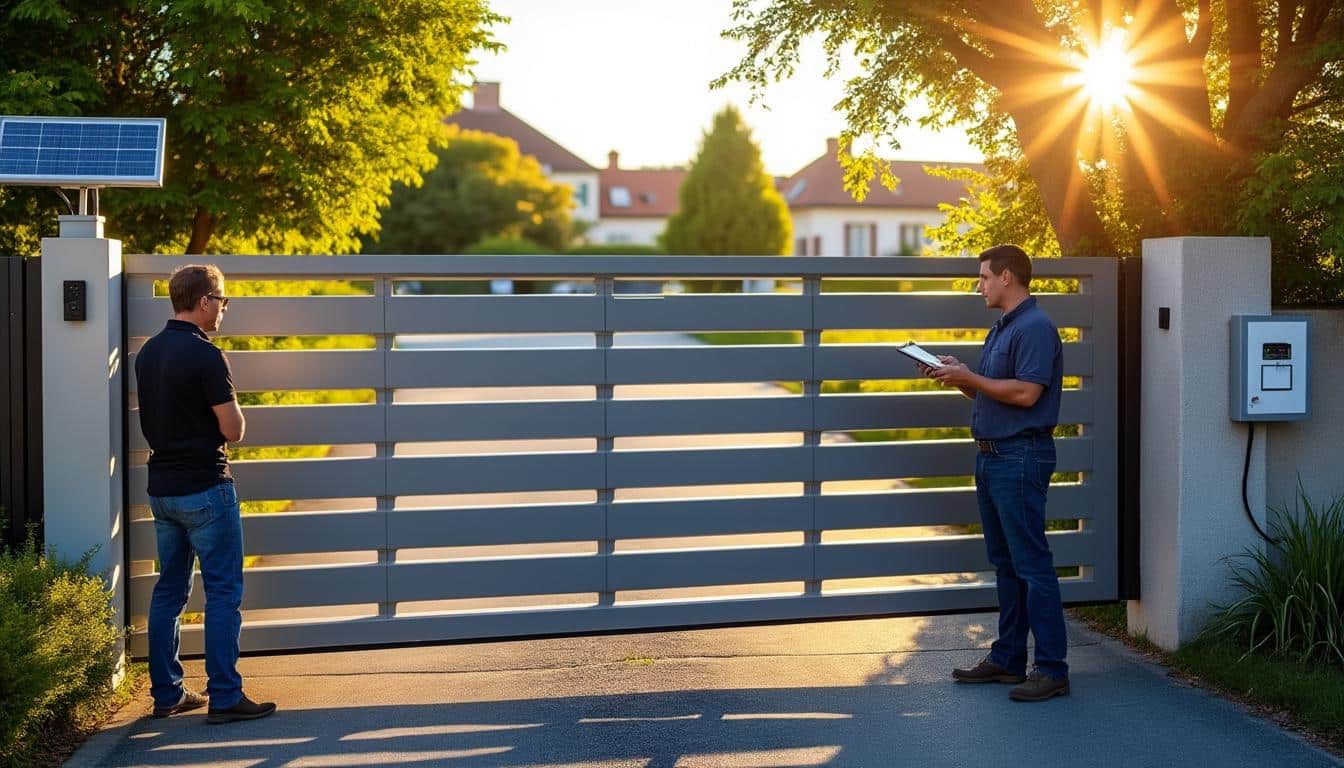 Illustration: Les avantages et inconvénients d’un moteur de portail solaire