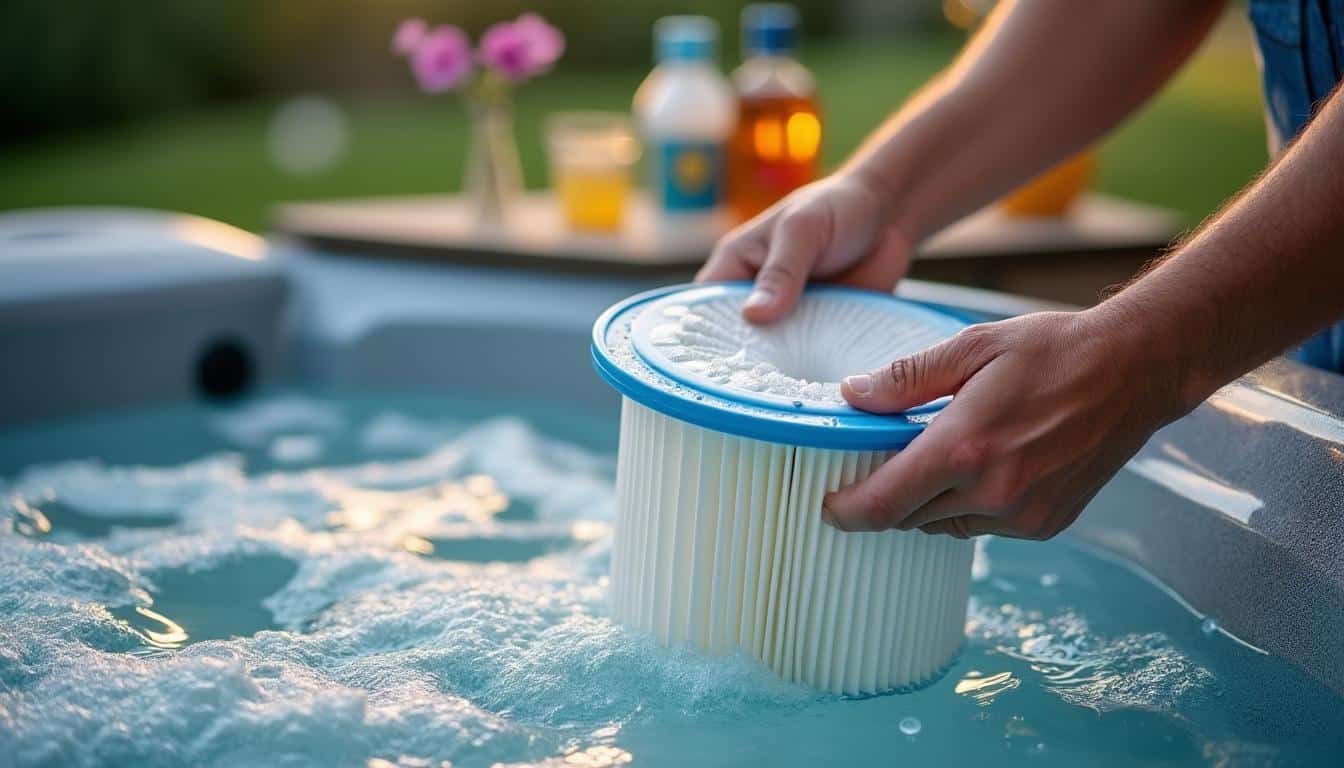 Illustration: Importance du nettoyage du filtre de spa pour une eau saine et un matériel durable