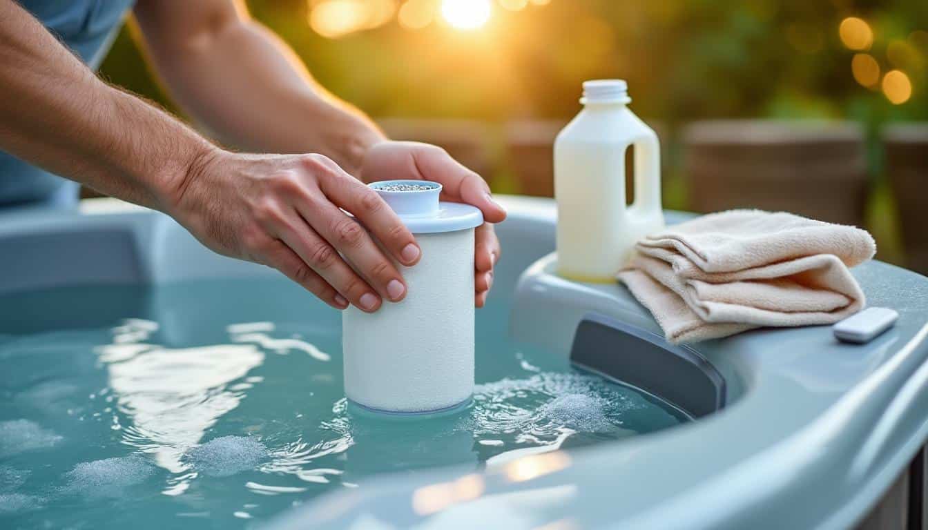 Illustration: Pourquoi nettoyer régulièrement le filtre du spa au bicarbonate et au vinaigre ?