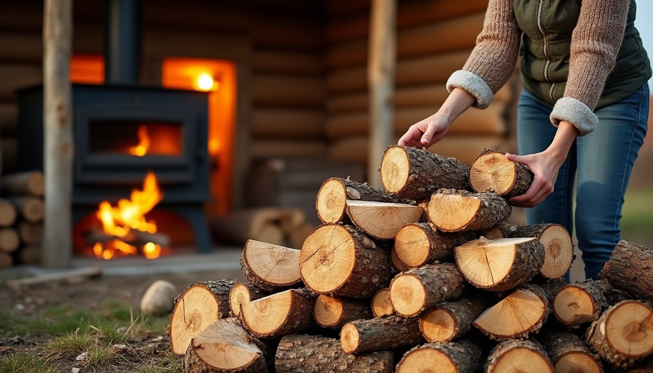 Illustration: Propriétés et performance du bois de châtaignier pour le chauffage
