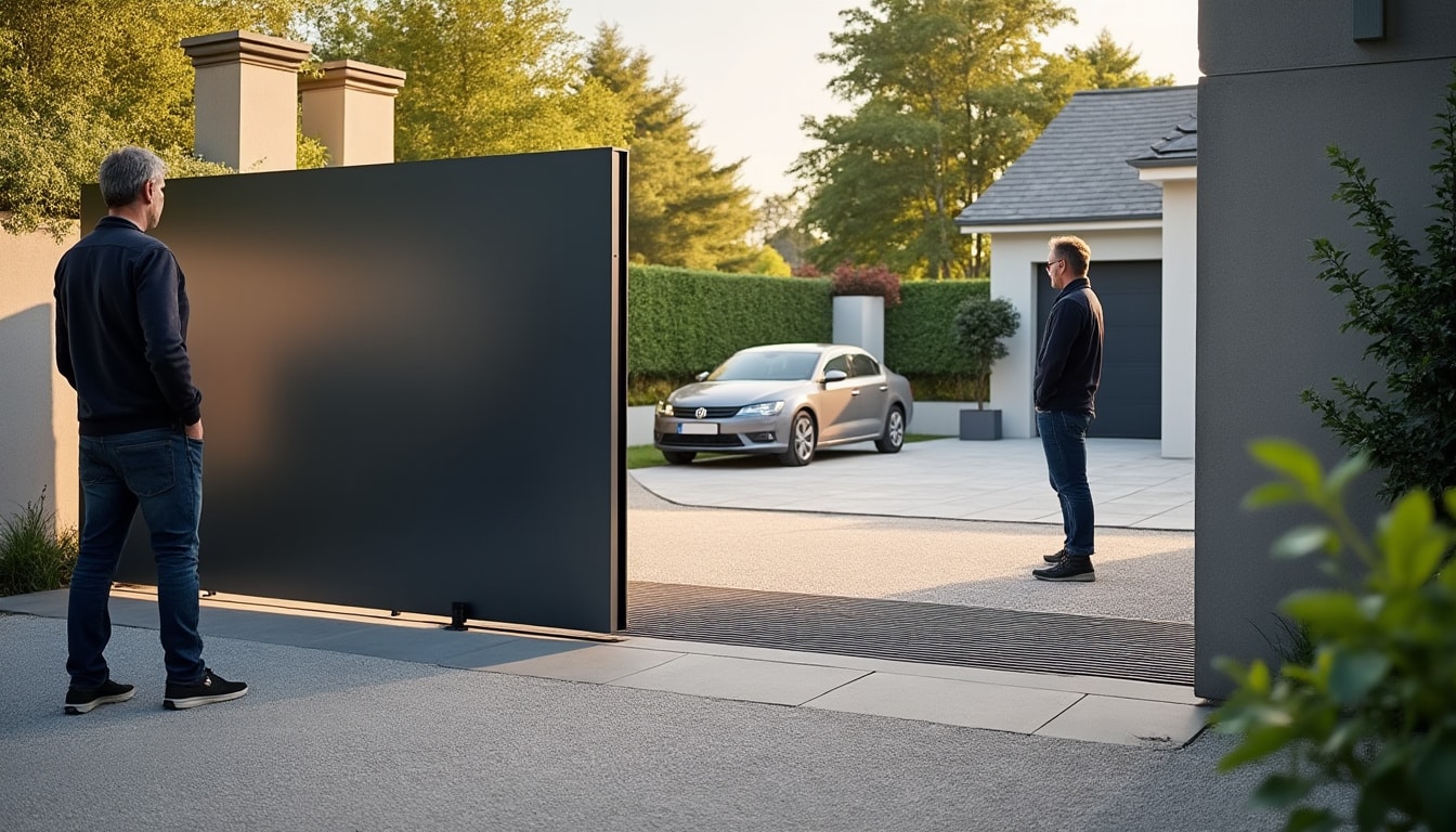 Illustration: Avantages et limites de l’ouverture extérieure pour un portail battant