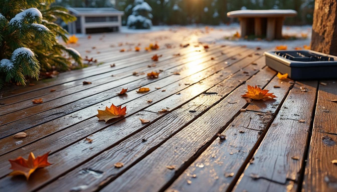 Illustration: Comprendre l’entretien d’une terrasse en bois en hiver face à l’humidité