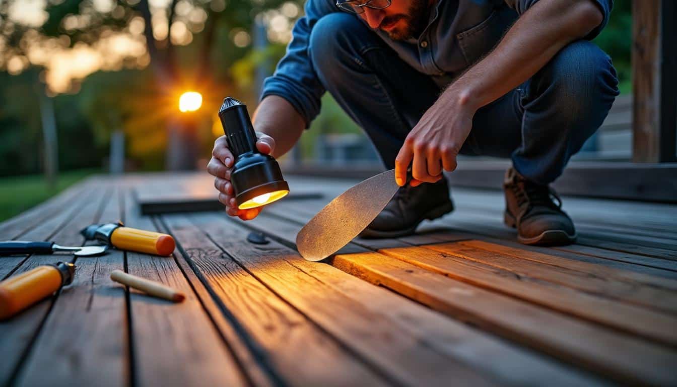 Illustration: Diagnostiquer efficacement les échardes sur sa terrasse en bois : méthodes et outils pratiques