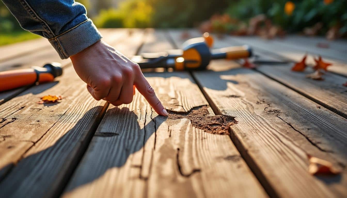 Illustration: Identifier les causes principales du voilage sur une terrasse en bois