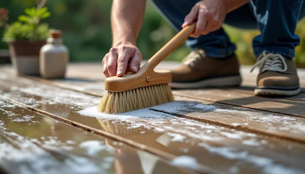 Terrasse en bois : mousse persistante élimination efficace et naturelle