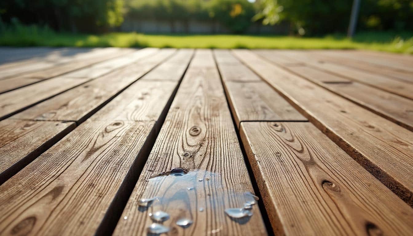 Terrasse en bois : pente, stagnation et correction pour un drainage optimal