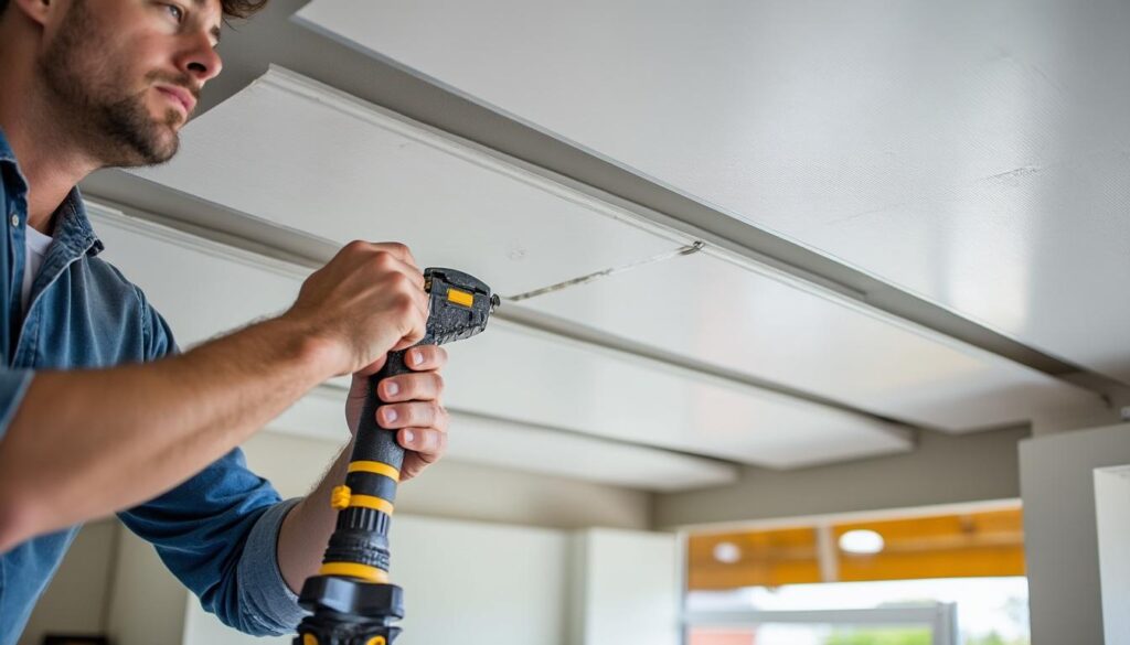 Pose du lambris PVC plafond sans tasseau : guide facile et rapide