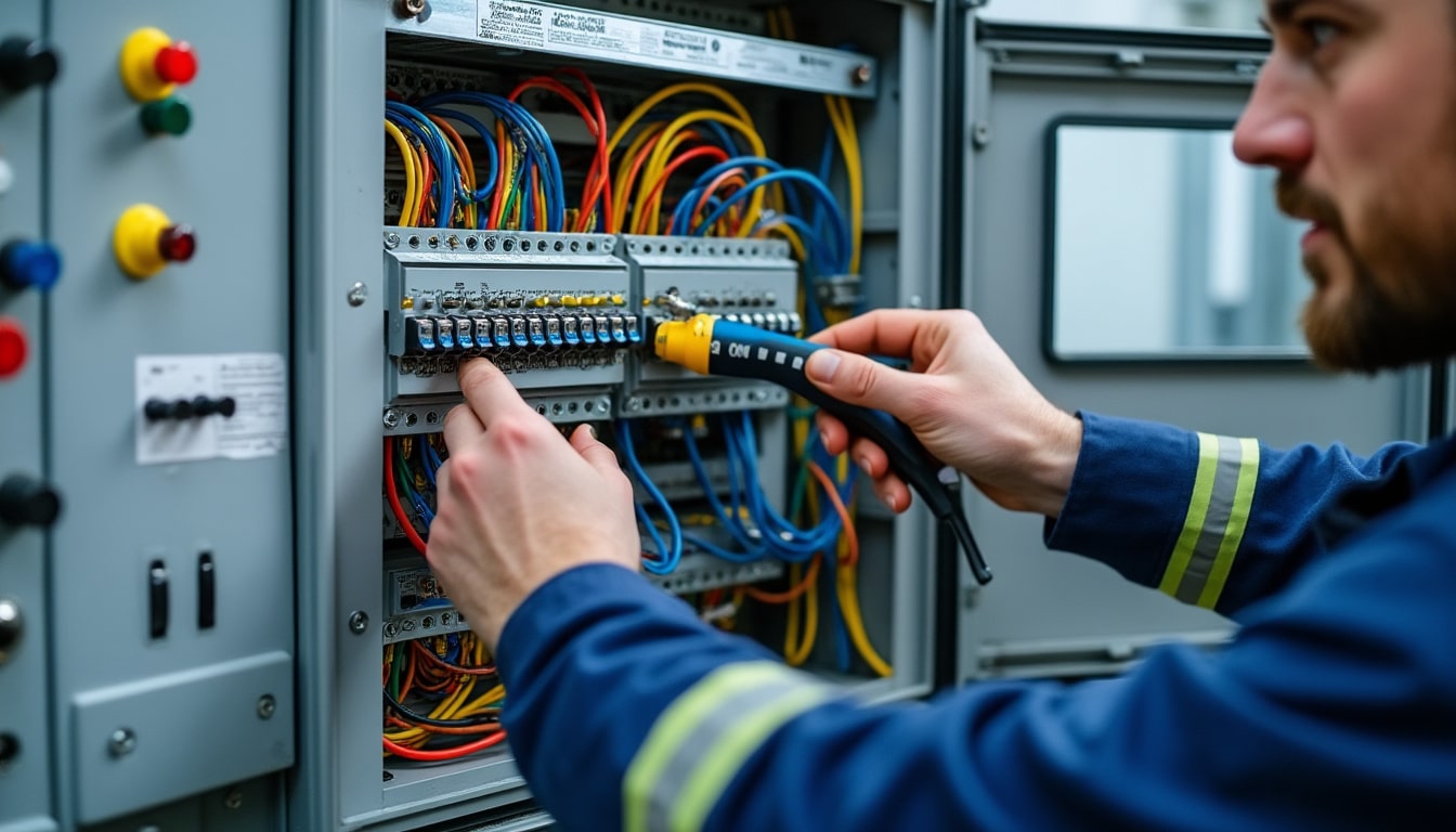 Illustration: Comprendre le fonctionnement d’un tableau électrique en courant triphasé