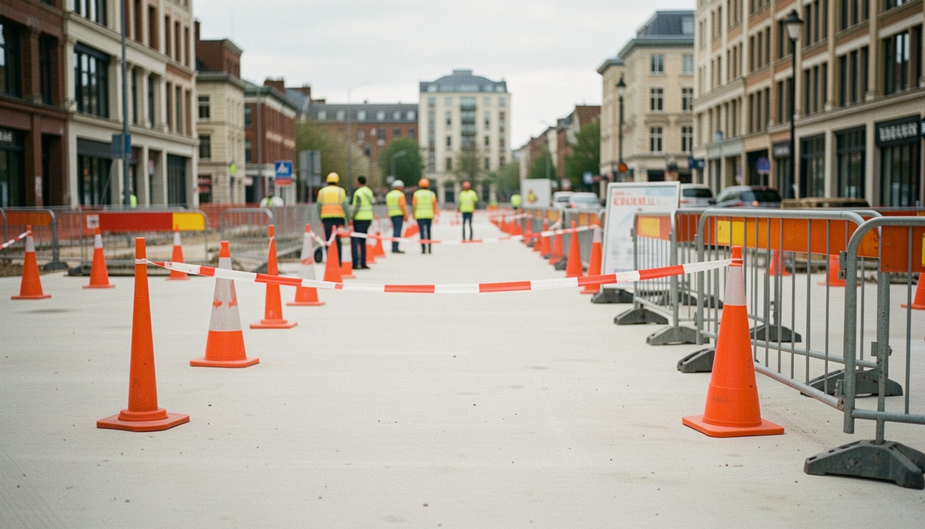 Balisage de chantier pour sécuriser et guider la zone